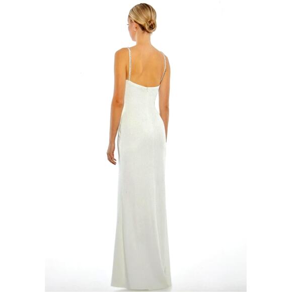 Mac Duggal Sweetheart Evening Gown w/Rhinestone Accents White 2 - Picture 2 of 16